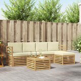  Set vanjskih sofa 6 pcs Bijela i krem 59 x 59 x 37 cm Poliester | Eponuda.com