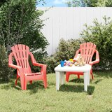 Maison Chic Vrtni stoli - Stol za vrt 2 kosa za otroke rdeča 37x34x44 cm PP videz lesa JS1490, (21878250) | Shoptok.si
