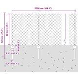 vidaXL Ograda za vrt Set od 2 Siva Galvanizirani čelik 25 x 0,8 m | shoptok.hr