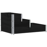 Furnova Visoka greda 3-nadstropna črna 120x80 cm trdna borovina, (21922099) | Shoptok.si