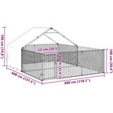  Vanjska kućica za pse sa stazom 4x3x1,9 m pocinčani čelik | Shoptok.si