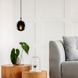 VISILICA EFE, crna, metal/ staklom 15 x 15 cm, visina 110 cm, promjer sjenila 15 cm, podesiva visina, duljina kabla 90 cm, E27 40 W | shoptok.hr