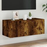 vidaXL Stenska TV omarica z LED lučkami dimljeni hrast 80x35x31 cm Cene
