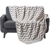 HOMESCAPES Bombažna pletena odeja Grey Chevron, 130x170 cm, (20750120) Cene
