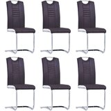 vidaXL Jedilna garnitura 7-delna umetno usnje rjava | Shoptok.si
