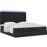  Otomanski krevet s madracem i LED crni 180x200cm od tkanine | shoptok.hr