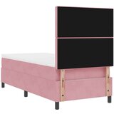 vidaXL Box Spring Krevet s Madracem Ružičasti Jednokrevetni Baršun | shoptok.hr
