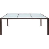  Vrtni blagovaonski stol smeđi 200 x 200 x 74 cm od poliratana | shoptok.hr