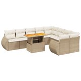 vidaXL 10-dijelni set vrtnih sofa s jastucima bež od poliratana | shoptok.hr