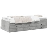 vidaXL Dnevna postelja s predali betonsko siva 75x190 cm inž. les Cene