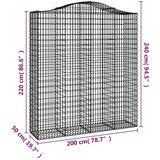  Lučne gabionske košare 6 kom 200x50x220/240cm pocinčano željezo | shoptok.hr