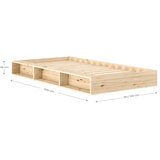 Karup Krevet od masivnog bora bez uzglavlja s podnicom 90x200 cm u tamnoj prirodnoj boji Ziggy – | shoptok.hr