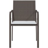 vidaXL Vrtne stolice s jastucima 4 kom smeđe 56x59x84 cm od poliratana | shoptok.hr