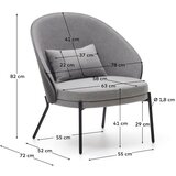 Kave Home Črn/siv fotelj Eamy – | Shoptok.si