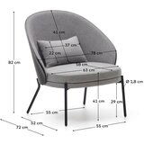 Kave Home Crna/siva fotelja Eamy – | shoptok.hr
