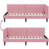 vidaXL Kutni okvir kreveta Ostalo s uzglavljem Ružičasta 100 x 200 cm | shoptok.hr