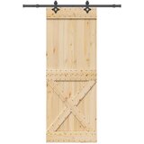  Klizna vrata NARVIK Prirodna i crna 85 x 210 cm (152,5 cm) | shoptok.hr