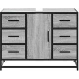 vidaXL Kopalniška omarica za umivalnik siva sonoma 80x33x60cm inž. les | Shoptok.si