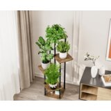 Kondela Kovinsko stojalo za rože, črna/rustikalni les, ADITE | Shoptok.si