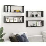 vidaXL kockaste zidne police 4 kom crne 80 x 15 x 26,5 cm od iverice Cijene