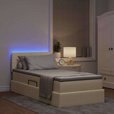  LED krevet za pohranu s madracem Krema 100 x 200 cm Tkanina | Shoptok.si