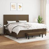  The Living Store Box spring postelja z vzmetnico temno rjav 200x200 cm blago - Box Spring Postelja, (21518321) | Shoptok.si