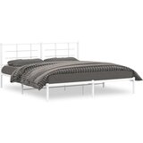 vidaXL Metalni okvir za krevet s uzglavljem bijeli 183x213 cm | shoptok.hr