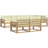 vidaXL Zunanja garnitura za sedenje 6 pcs Bela in krem Poliester, (5000279573) | Shoptok.si