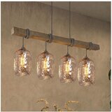 Brilagi Luster na sajli WOOD GLASS 4xE27/60W/230V borovina/siva/dimljeno braon | Eponuda.com