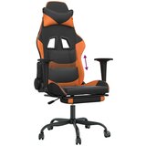  Gaming stol z oporo za noge črno in oranžno umetno usnje, (21152221) | Shoptok.si