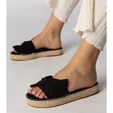 Gemre Black espadrille slides with a bow Luvis | shoptok.hr