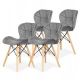  Freja 25-KS012SET Set trpezarijskih plišanih stolica 4 kom siva | Eponuda.com