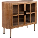 White Label Vitrina iz masivnega kavčukovca v naravni barvi 100x80x38 cm Yaz – | Shoptok.si