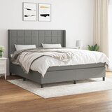 The Living Store Box spring postelja z vzmetnico temno siva 160x200 cm blago - Box Spring Postelja, (21515358) Cene