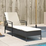  The Living Store Ležalnik z blazino črn 63x200x81 cm poli ratan - Ležalnik, (21483113) | Shoptok.si