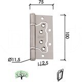 Dabel šarka brodska za vrata SP9009 B-Ni x100x75x2,5mm/fi11,5 (2kom) Mali falc KP 0102203 cene