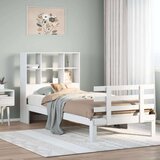 vidaXL Knjižna postelja brez ležišča bela 90x200 cm trdna borovina | Shoptok.si