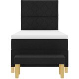 vidaXL Vzmetnica za posteljo z vzmetnico in klopjo črna 90x190 cm tkanina, (22083356) | Shoptok.si