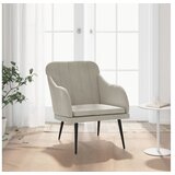  Fotelj svetlo siv 63x76x80 cm žamet | Shoptok.si