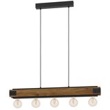 Eglo visilica Layham 43468, 5x E27, 96 cm, opaljeno drvo/crna | shoptok.hr