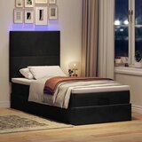 vidaXL Otomanski posteljni okvir z vzmetnicami črn 90x190cm žamet Cene