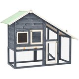 vidaXL Zajčnik siv in bel 140x63x120 cm trden les jelke, (20802460) | Shoptok.si