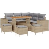 vidaXL 9-dijelni vrtni set sofa s jastučićima bež poly ratan akacija, 4-dijelni vrtni blagovaonski set s jastučićima bež poly ratan akacija Cijene