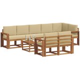  Set vanjskih sofa 9 kom. Prirodna i bež | shoptok.hr