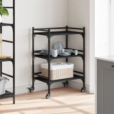  Kuhinjska kolica crna 50 x 35 x 75,5 cm od konstruiranog drva | Eponuda.com