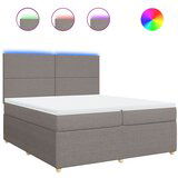 vidaXL box spring postelja z vzmetnico taupe 200x200 cm blago, (21304490) | Shoptok.si