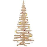 vidaXL Božična drevesa z stojalom Naravna 180 cm Trdna borovina | Shoptok.si