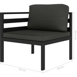  Modularna kutna sofa s jastucima 1 kom aluminijska antracit | shoptok.hr