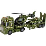 Vojni set s tegljačem, helikopterom i tenkom - zeleni | shoptok.hr