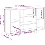  Komoda boja dimljenog hrasta 120 x 30 x 75 cm konstruirano drvo | shoptok.hr